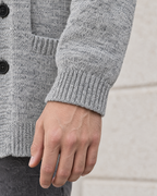 Men's Hooded Knit Cardigan — Light Gray — cuff detail [WB gallery 162/5]