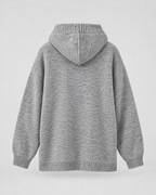 Men's Hooded Knit Cardigan — Light Gray — product back [WB gallery 162/7]