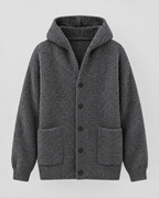Men's Hooded Knit Cardigan — Dark Gray — product front [WB gallery 163/6]