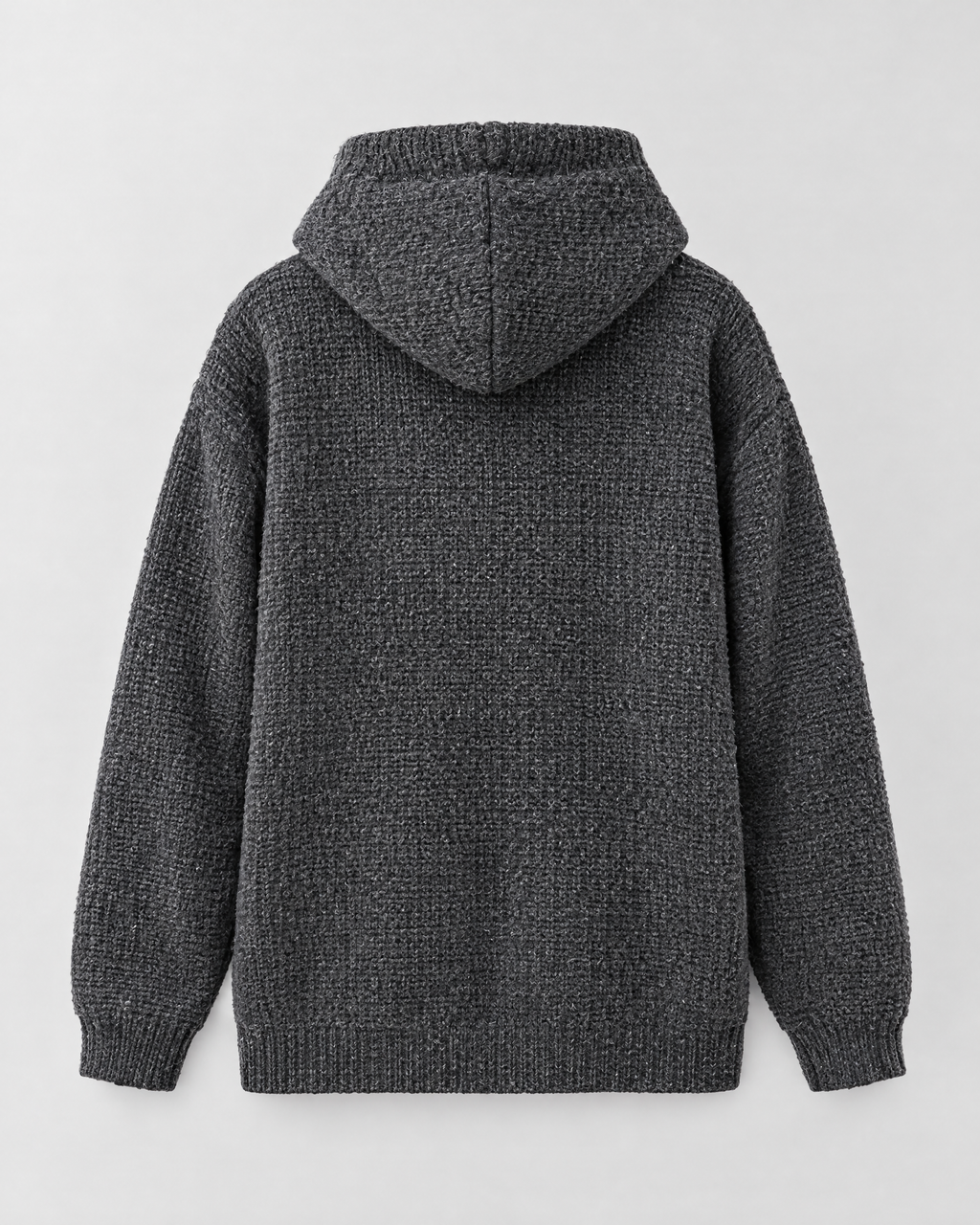 Men's Hooded Knit Cardigan — Dark Gray — product back [WB gallery 163/7]