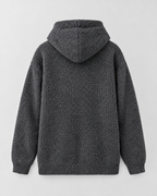 Men's Hooded Knit Cardigan — Dark Gray — product back [WB gallery 163/7]