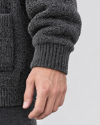 Men's Hooded Knit Cardigan — Dark Gray — cuff detail [WB gallery 163/5]