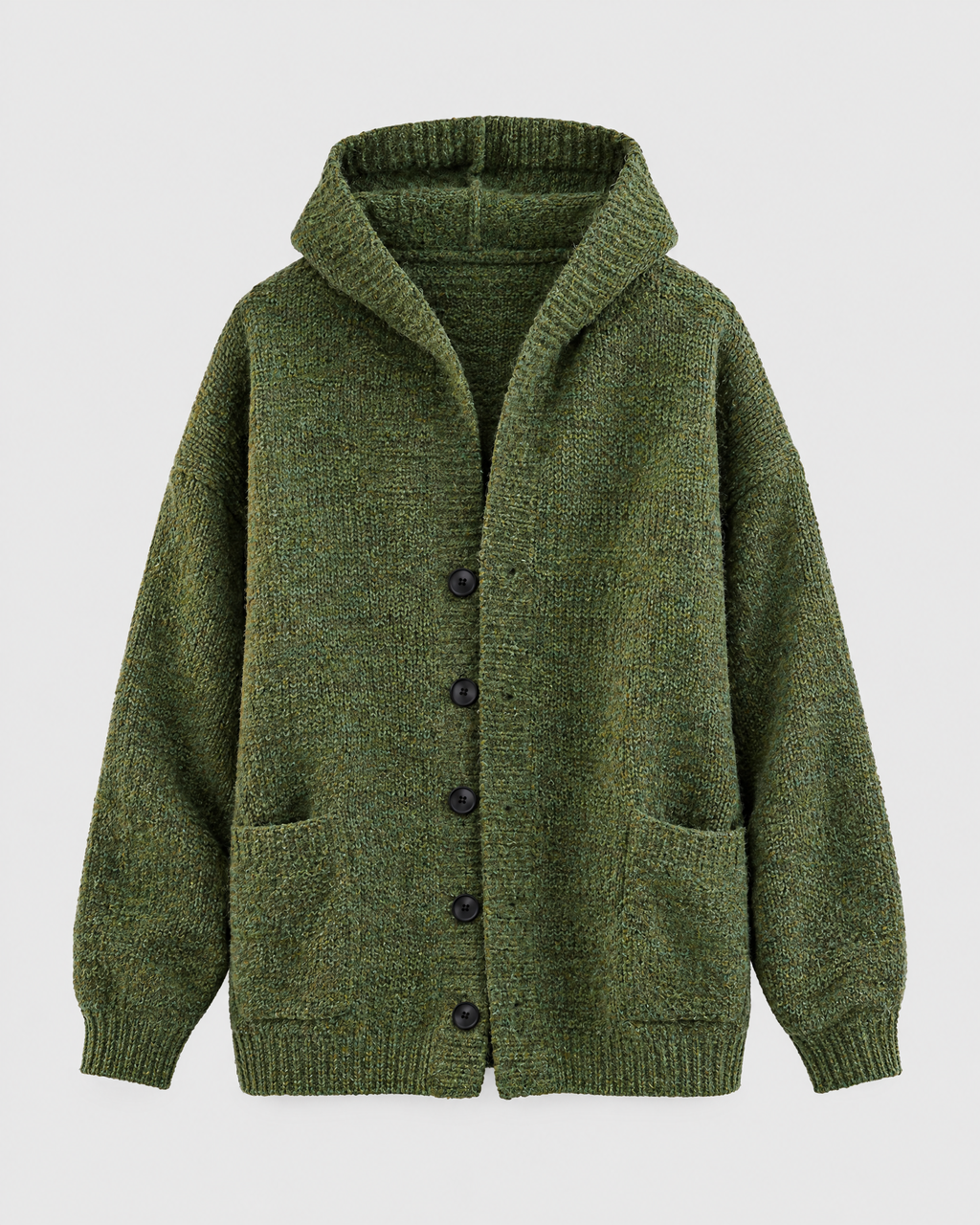 Men's Hooded Knit Cardigan — Green — product front [WB gallery 164/6]