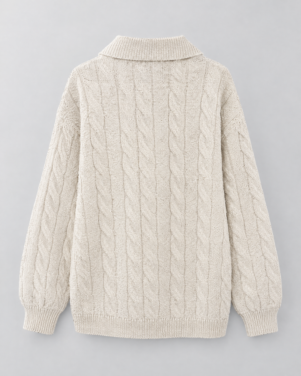 Women's Cable-Knit Quarter-Zip Sweater — Apricot — product back [WB gallery 166/7]