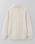 Women's Cable-Knit Quarter-Zip Sweater — Apricot — product back [WB gallery 166/7]