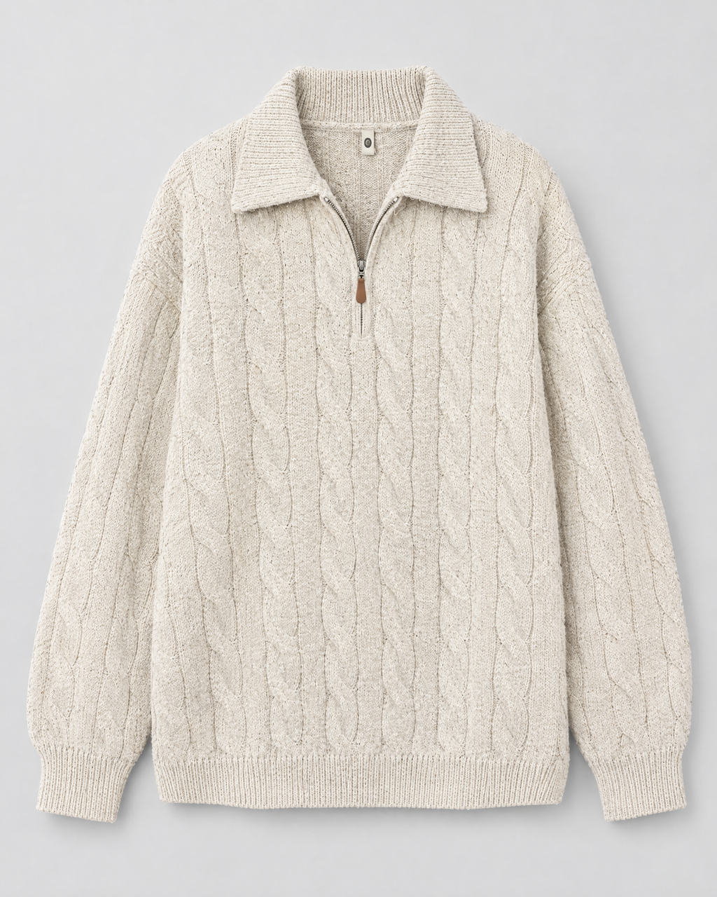 Women's Cable-Knit Quarter-Zip Sweater — Apricot — product front [WB gallery 166/6]