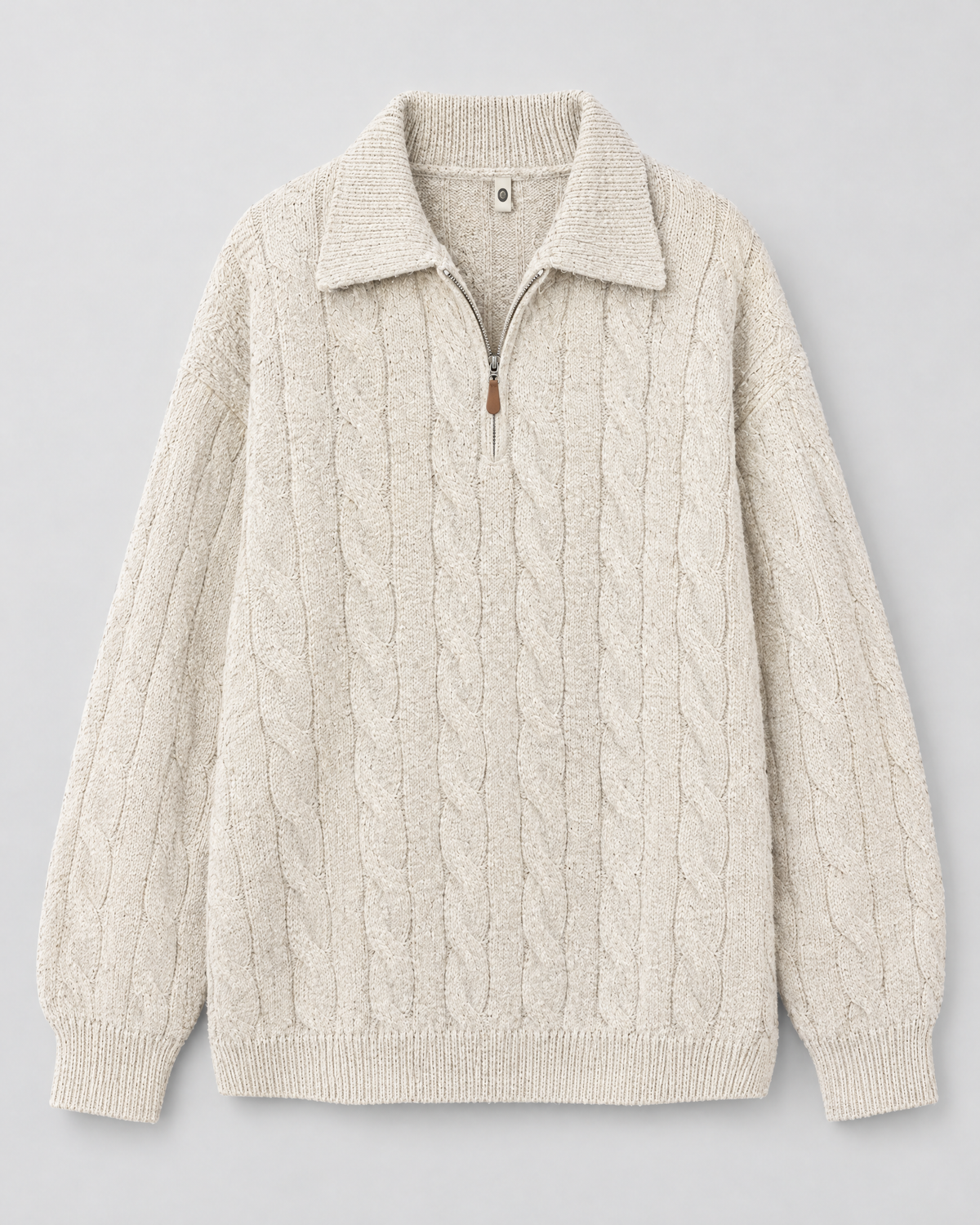 Women's Cable-Knit Quarter-Zip Sweater — Apricot — product front [WB gallery 166/6]