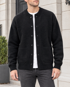 Men's Wool-Blend Button-Front Cardigan — Black — hero [WB gallery 169/1]