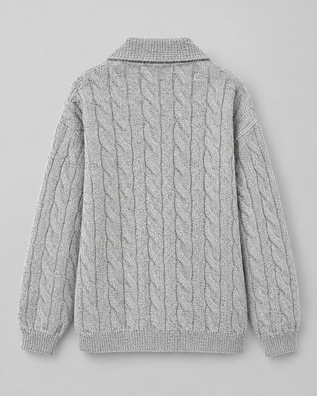 Women's Cable-Knit Quarter-Zip Sweater — Light gray — product back [WB gallery 167/7]