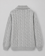 Women's Cable-Knit Quarter-Zip Sweater — Light gray — product back [WB gallery 167/7]