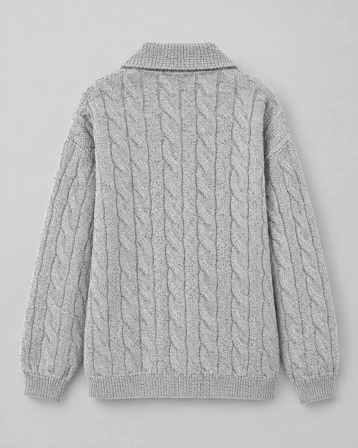 Women's Cable-Knit Quarter-Zip Sweater — Light gray — product back [WB gallery 167/7]