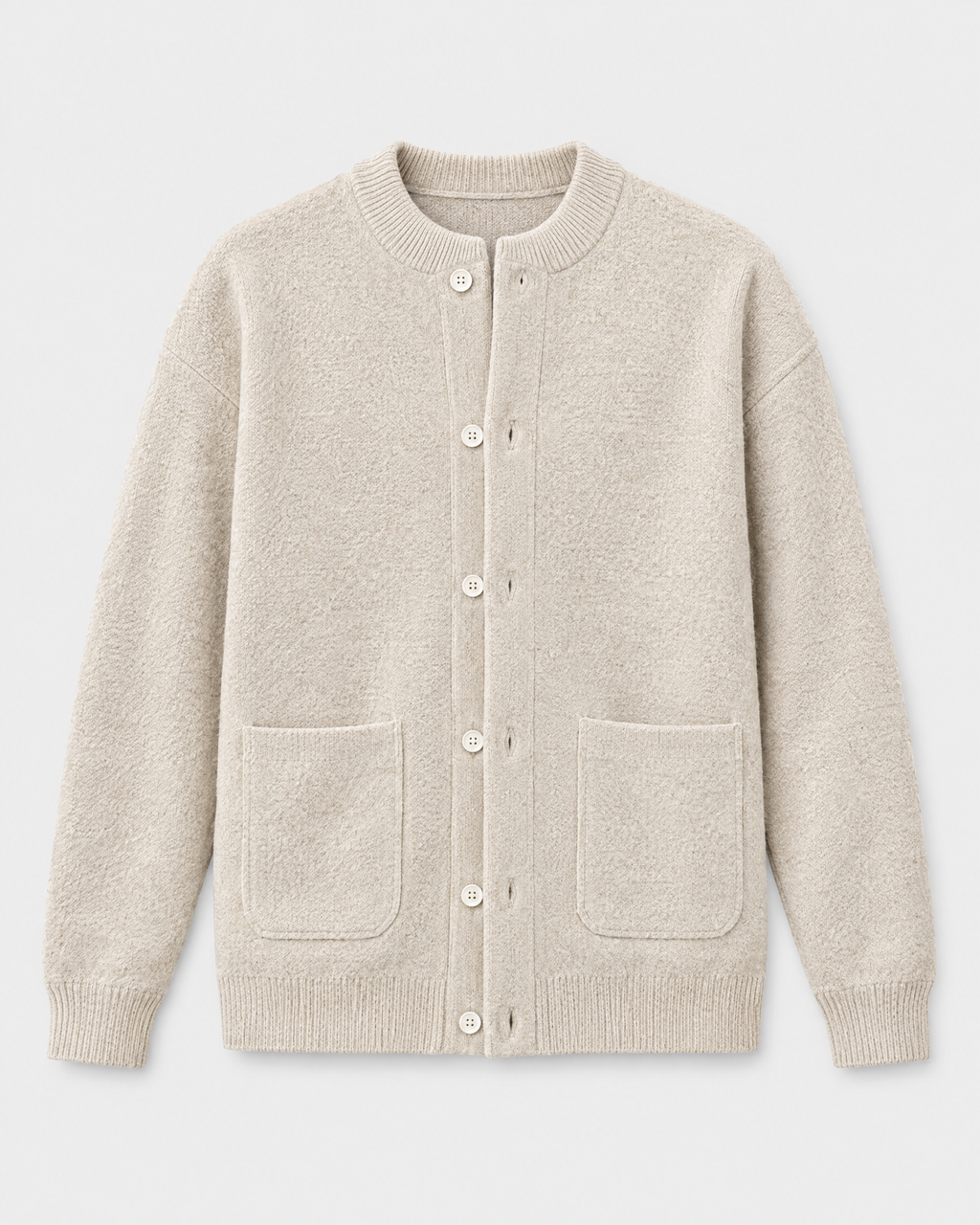 Men's Wool-Blend Button-Front Cardigan — Apricot — product front [WB gallery 170/6]