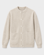 Men's Wool-Blend Button-Front Cardigan — Apricot — product front [WB gallery 170/6]