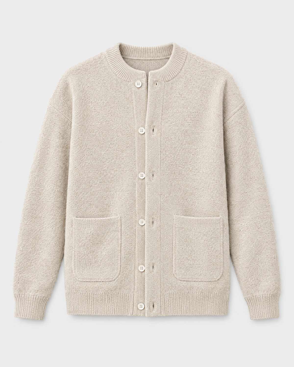 Men's Wool-Blend Button-Front Cardigan — Apricot — product front [WB gallery 170/6]