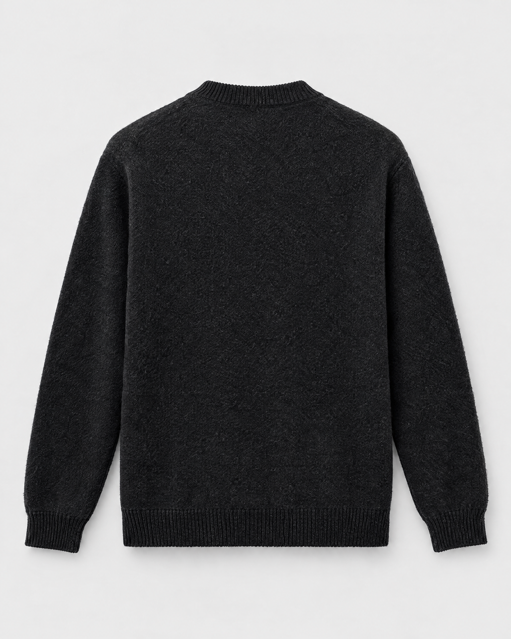 Men's Wool-Blend Button-Front Cardigan — Black — product back [WB gallery 169/7]