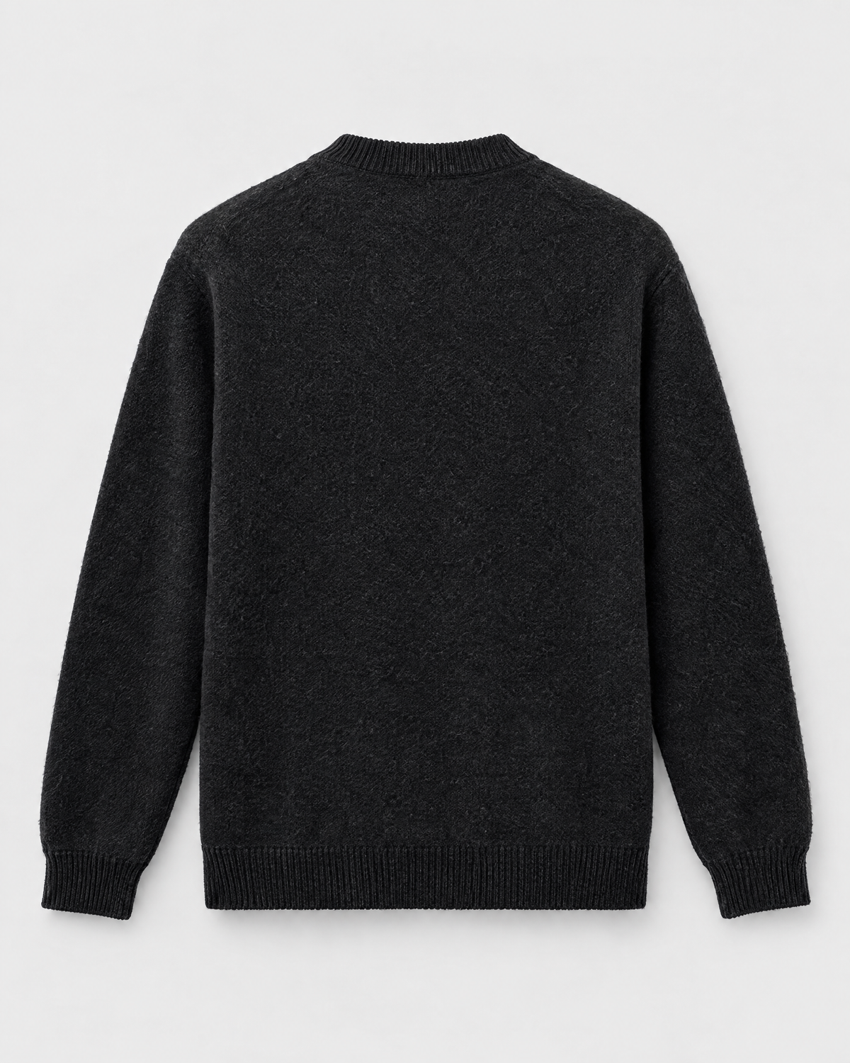 Men's Wool-Blend Button-Front Cardigan — Black — product back [WB gallery 169/7]