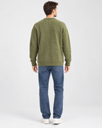 Men's Wool-Blend Button-Front Cardigan — Green — full back [WB gallery 171/3]
