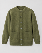 Men's Wool-Blend Button-Front Cardigan — Green — product front [WB gallery 171/6]