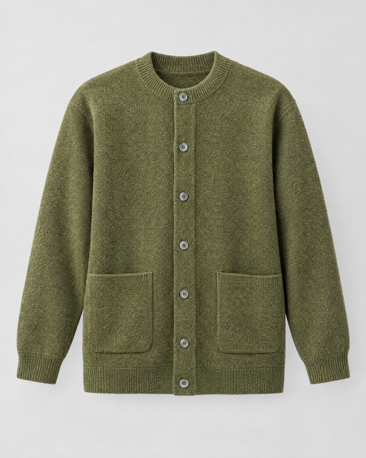 Men's Wool-Blend Button-Front Cardigan — Green — product front [WB gallery 171/6]