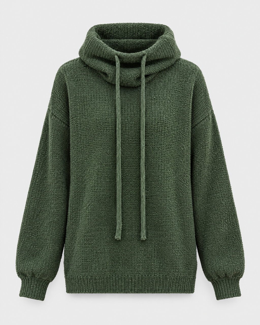 Women's Relaxed High-Neck Sweater — Pine green thick version — product front [WB gallery 172/6]