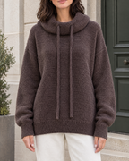 Women's Relaxed High-Neck Sweater — Mocha color thick version — hero [WB gallery 173/1]
