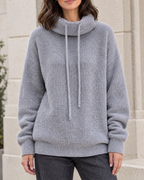 Women's Relaxed High-Neck Sweater — Elegant gray thickened version — hero [WB gallery 174/1]