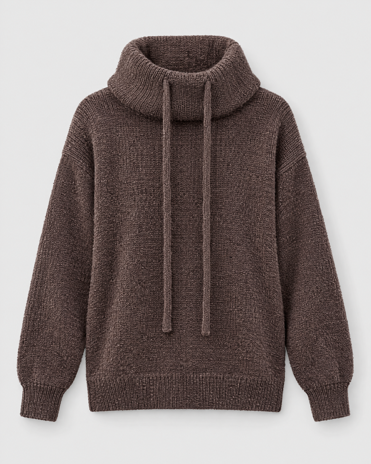 Women's Relaxed High-Neck Sweater — Mocha color thick version — product front [WB gallery 173/6]