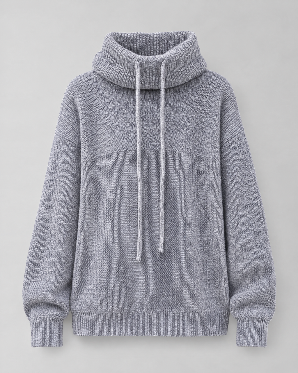 Women's Relaxed High-Neck Sweater — Elegant gray thickened version — product front [WB gallery 174/6]