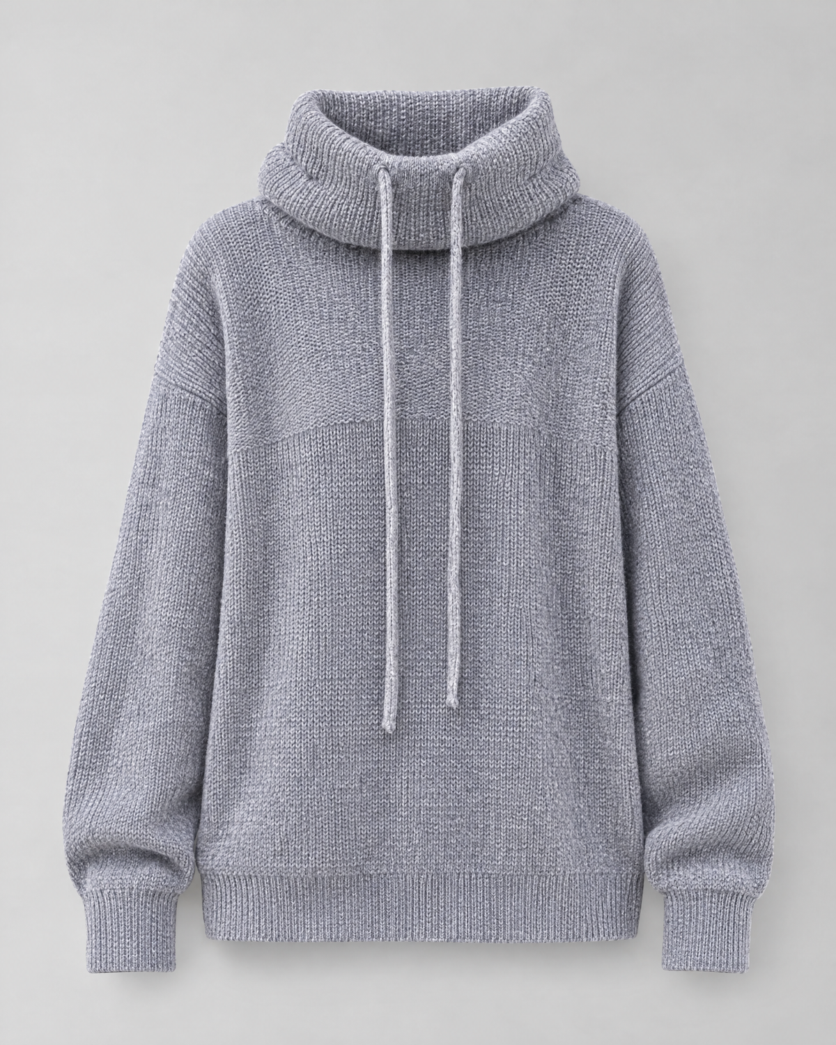 Women's Relaxed High-Neck Sweater — Elegant gray thickened version — product front [WB gallery 174/6]