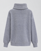 Women's Relaxed High-Neck Sweater — Elegant gray thickened version — product back [WB gallery 174/7]