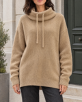 Women's Relaxed High-Neck Sweater — Camel thick version — hero [WB gallery 176/1]
