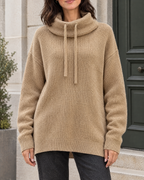 Women's Relaxed High-Neck Sweater — Camel thick version — hero [WB gallery 176/1]
