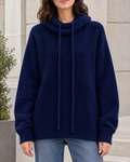 Women's Relaxed High-Neck Sweater — Navy blue thick version — hero [WB gallery 175/1]