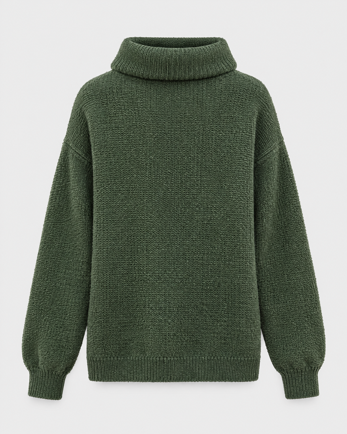 Women's Relaxed High-Neck Sweater — Pine green thick version — product back [WB gallery 172/7]