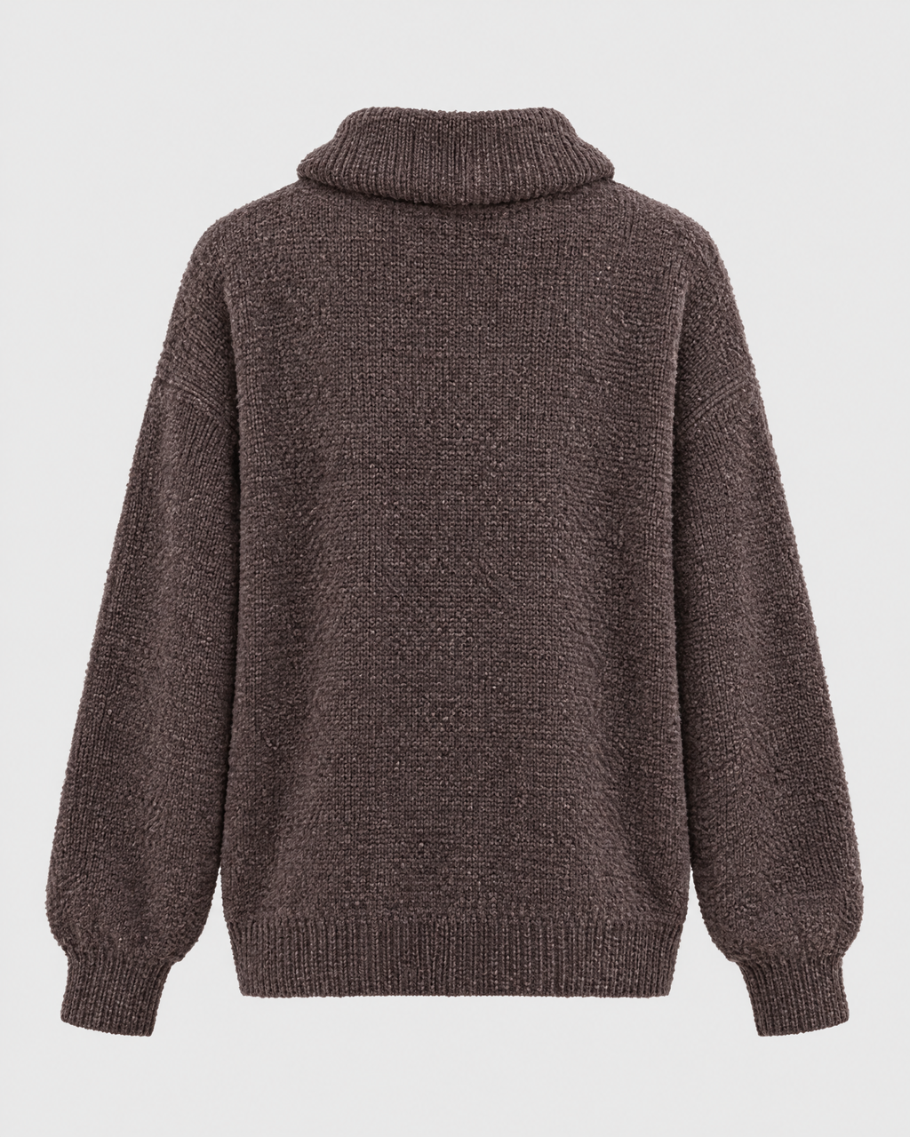 Women's Relaxed High-Neck Sweater — Mocha color thick version — product back [WB gallery 173/7]