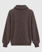 Women's Relaxed High-Neck Sweater — Mocha color thick version — product back [WB gallery 173/7]