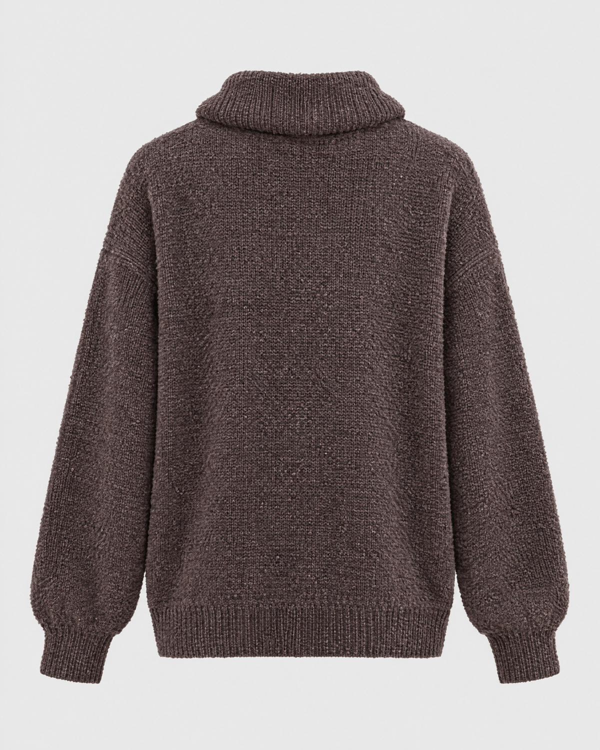 Women's Relaxed High-Neck Sweater — Mocha color thick version — product back [WB gallery 173/7]