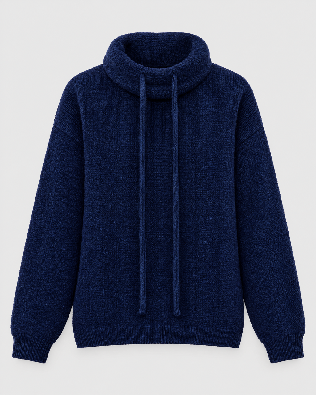 Women's Relaxed High-Neck Sweater — Navy blue thick version — product front [WB gallery 175/6]