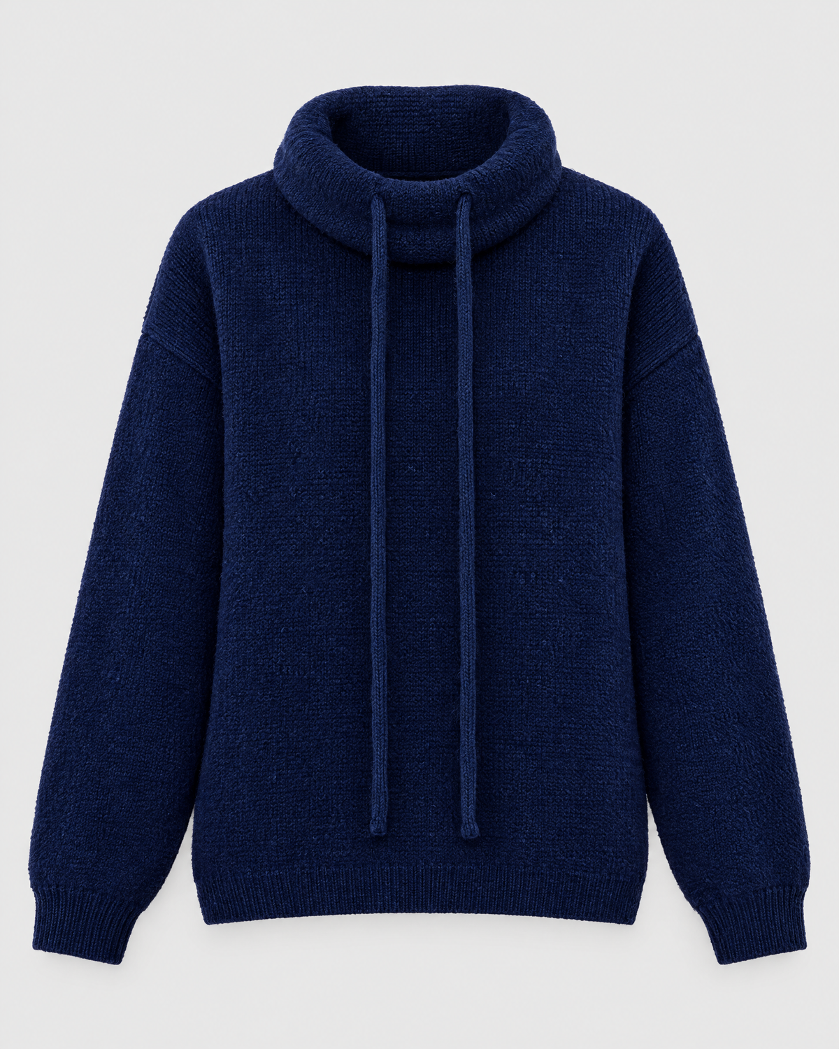 Women's Relaxed High-Neck Sweater — Navy blue thick version — product front [WB gallery 175/6]