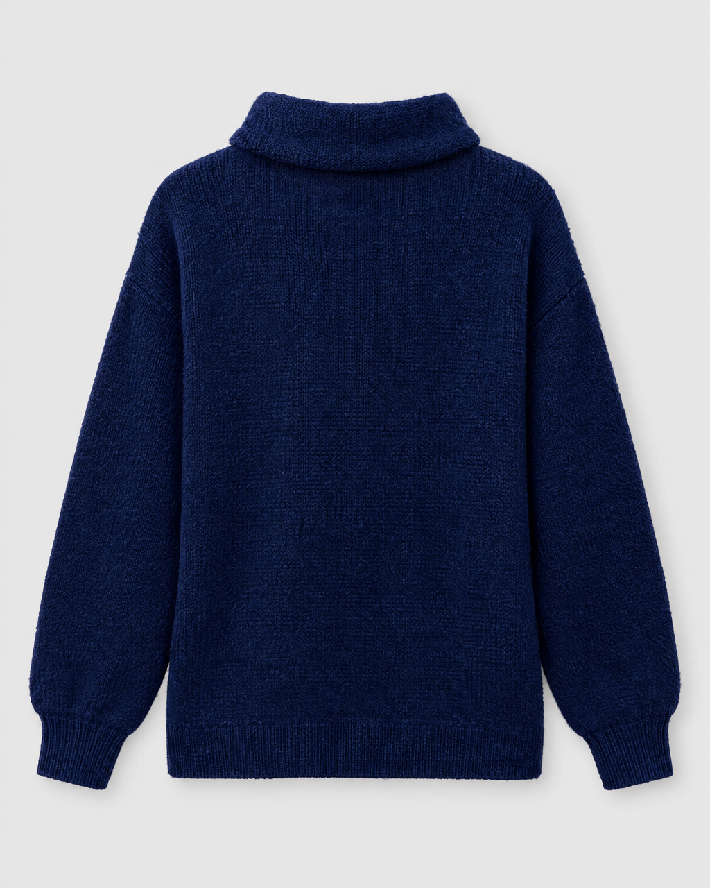 Women's Relaxed High-Neck Sweater — Navy blue thick version — product back [WB gallery 175/7]