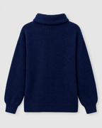 Women's Relaxed High-Neck Sweater — Navy blue thick version — product back [WB gallery 175/7]