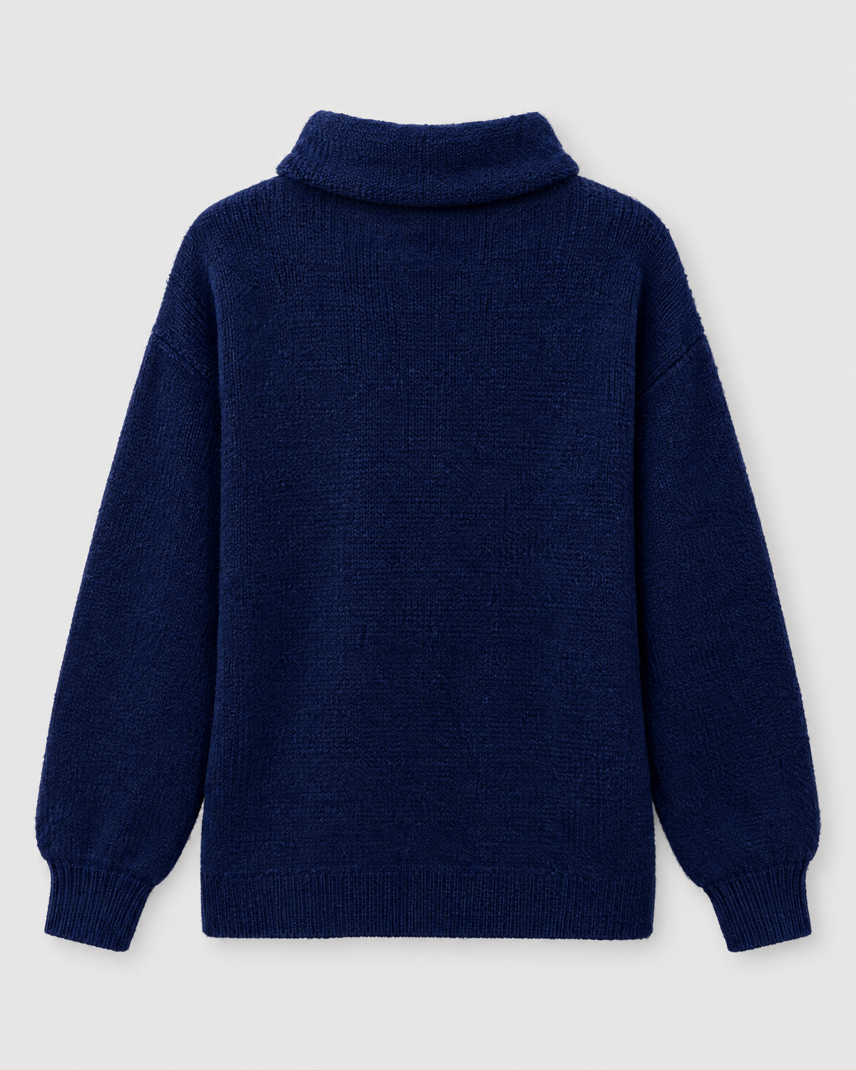 Women's Relaxed High-Neck Sweater — Navy blue thick version — product back [WB gallery 175/7]
