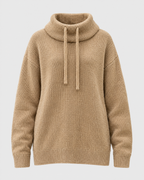 Women's Relaxed High-Neck Sweater — Camel thick version — product front [WB gallery 176/6]