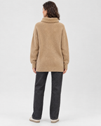 Women's Relaxed High-Neck Sweater — Camel thick version — full back [WB gallery 176/3]