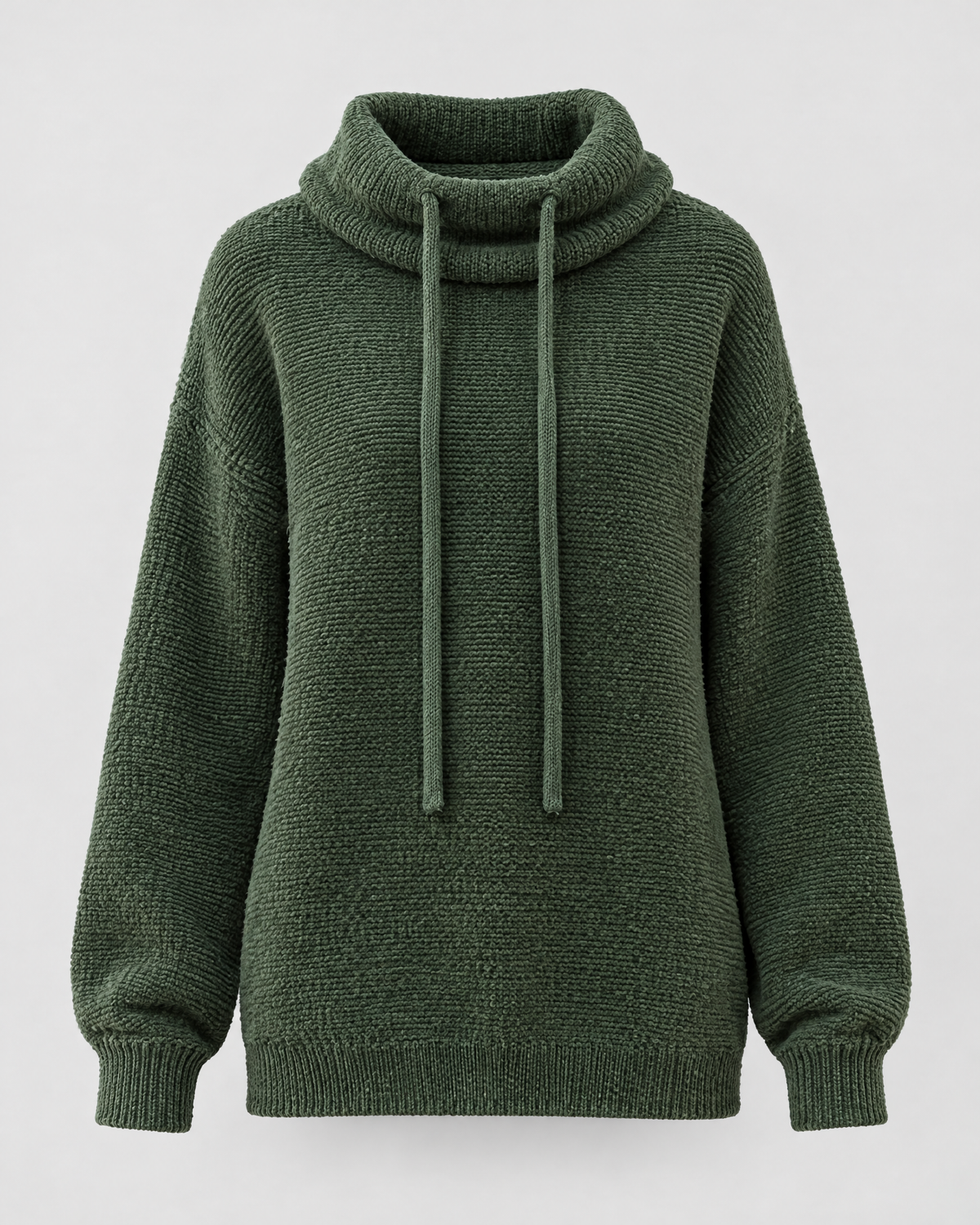 Women's Relaxed High-Neck Sweater — Pine green regular — product front [WB gallery 177/6]