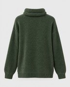 Women's Relaxed High-Neck Sweater — Pine green regular — product back [WB gallery 177/7]
