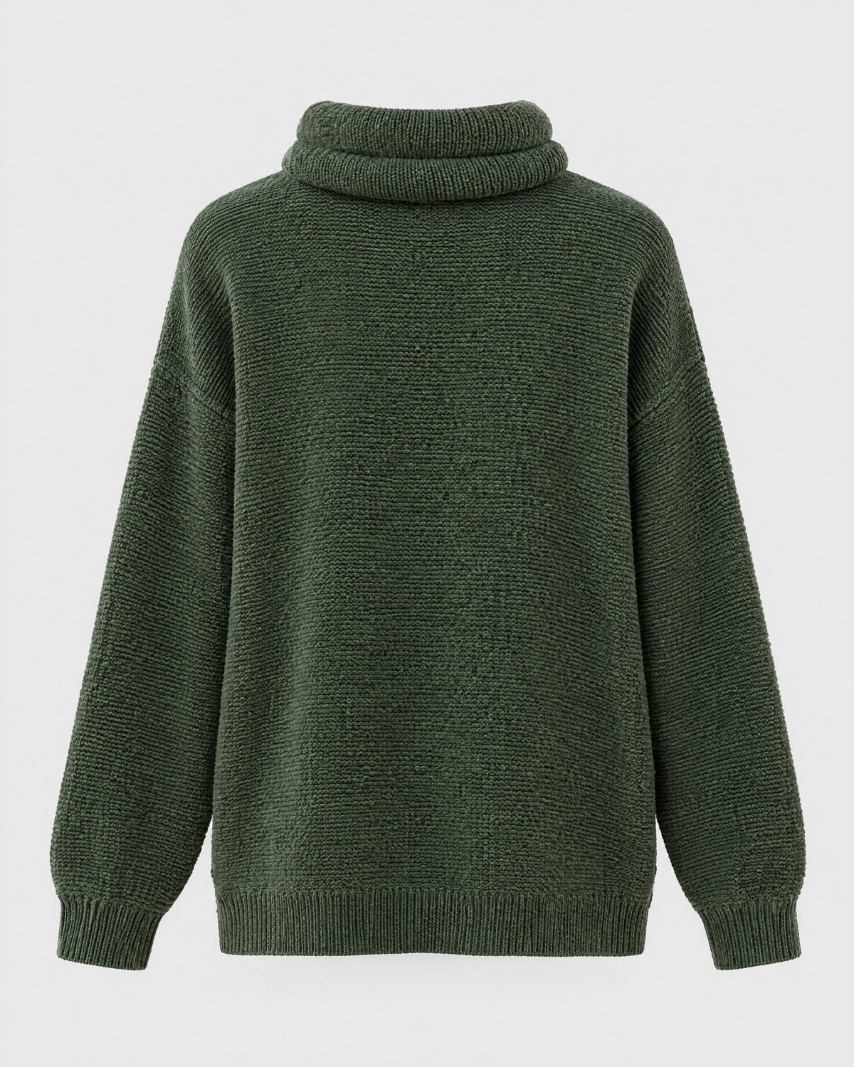 Women's Relaxed High-Neck Sweater — Pine green regular — product back [WB gallery 177/7]