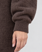 Women's Relaxed High-Neck Sweater — Mocha color regular — cuff detail [WB gallery 178/5]
