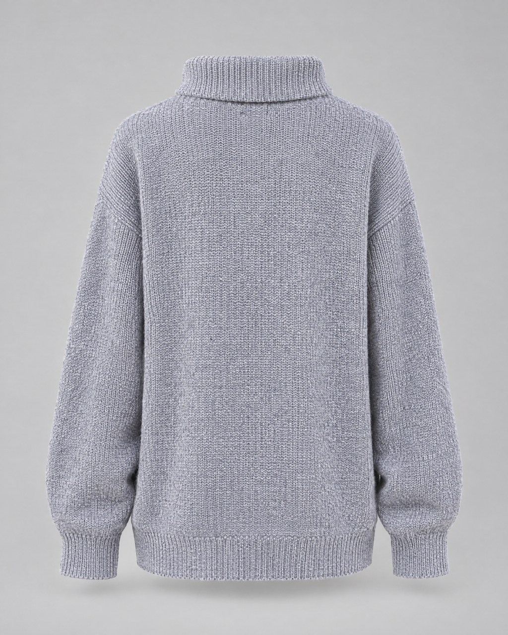 Women's Relaxed High-Neck Sweater — Elegant gray regular — product back [WB gallery 179/7]