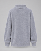 Women's Relaxed High-Neck Sweater — Elegant gray regular — product back [WB gallery 179/7]